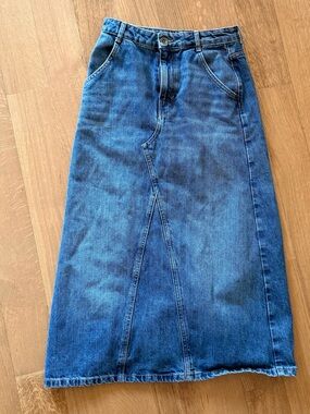 Zara Blue Denim Maxi Skirt